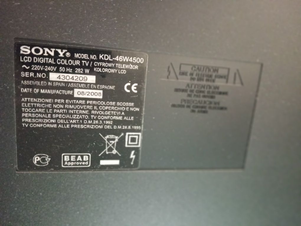Продам телевизор  Sony bravia 46