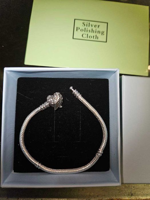 Браслет "Серце з крилами"  стерлинговое серебро, 17 см