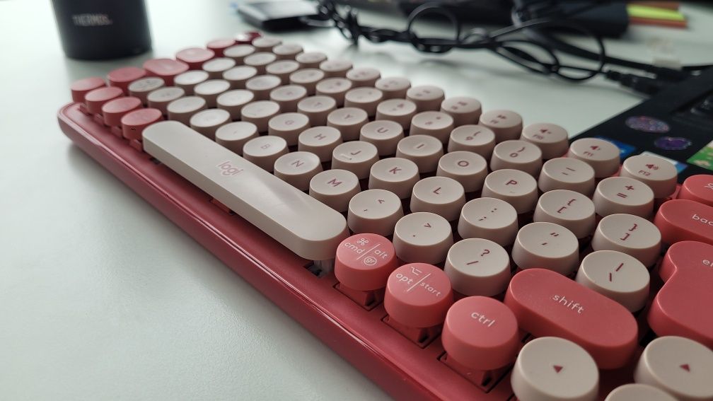 Klawiatura LOGITECH Pop Keys różowa mechaniczna bluetooth bezprzewodow
