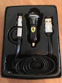 Ładowarka samochodowa Ferrari 2w1 microUSB+Lightning