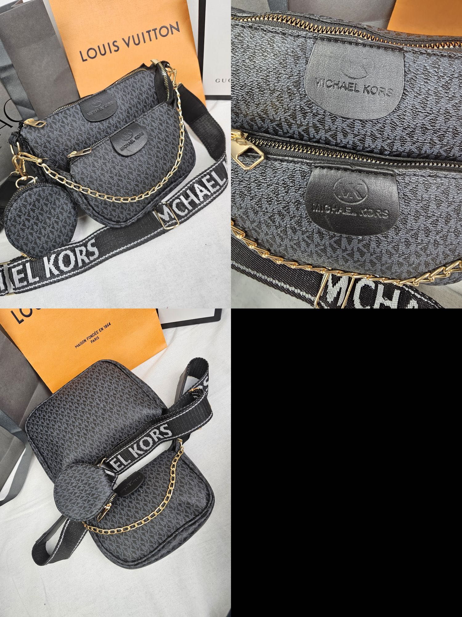 Torebka Michael Kors 3w1 monogram torebki zestaw Premium