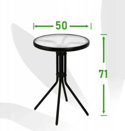 Zestaw Balkonowy Ogrodowy 2 Składane Krzesła Okrągły Stolik Stabilny