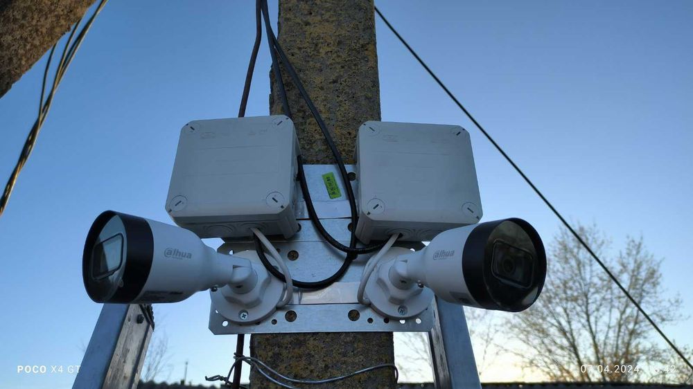 Монтаж камер відеоспостереження установка камер видеонаблюдения