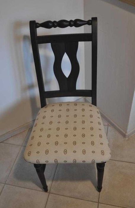 Krzesła drewniane tapicerowane do salonu, jadalni , ciemny brąz