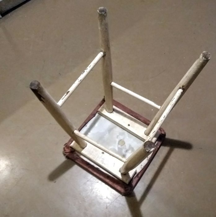 Taboret drewniany PRL