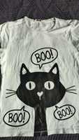 T-shirt z kotem, czarny kot r.158/164