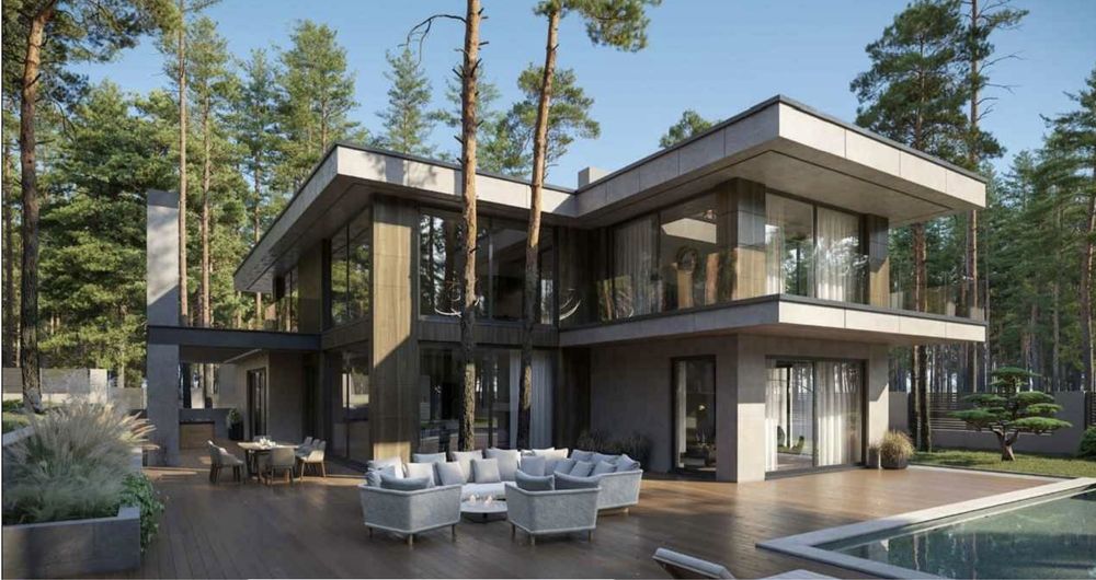 Современный дом в лесу, Пуща-Водица, с. Мощун