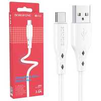 Кабель зарядный USB-Type-C Borofone BX48 (3А, 1м) белый