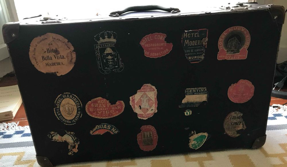 mala de viagem vintage autocolantes hotéis arca arrumos