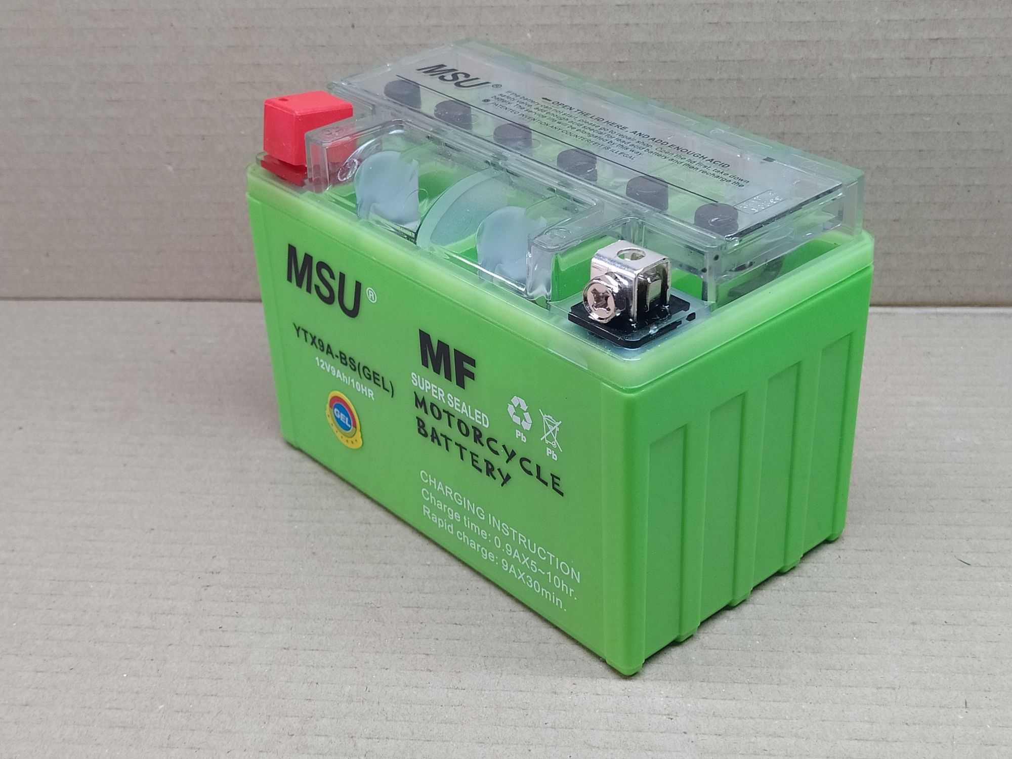 Аккумулятор мото АКБ GEL 12V 9A, 150-87-107mm YTX9А-BS "MSU" (2025)