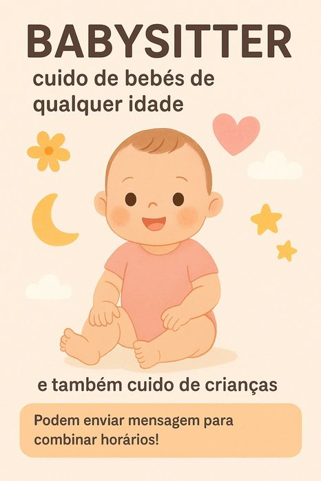 Babysitting, com experiência e responsável