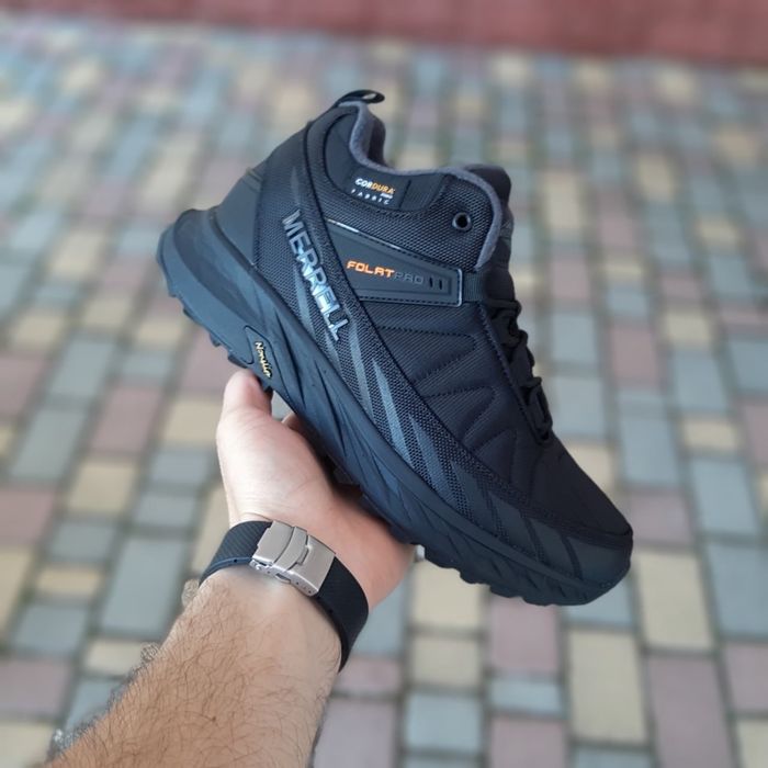 Merrell  термо кросівки Float Pro високі чорні з помаранчевим