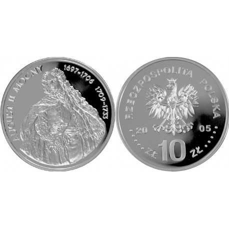 Moneta kolekcjonerska - 10 zł (2005) - August II Mocny (półpostać)