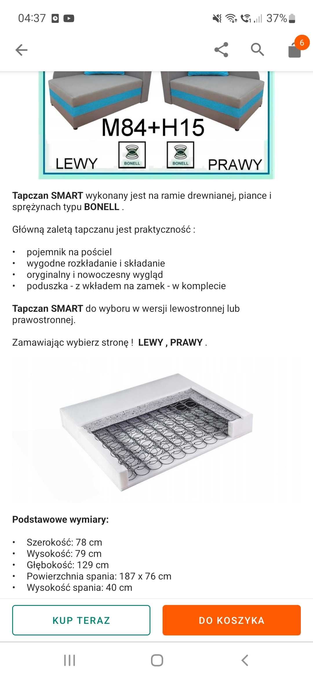 Sofa narożnik łóżko tapczanik kanapa