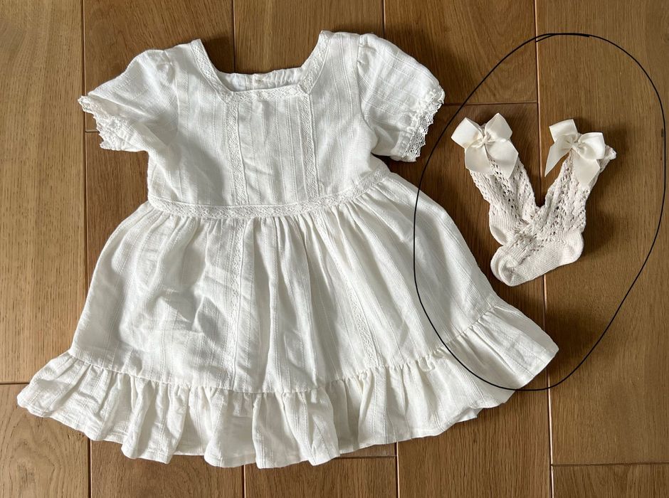 Sukienka biała/do Chrztu rozm 86 Mango