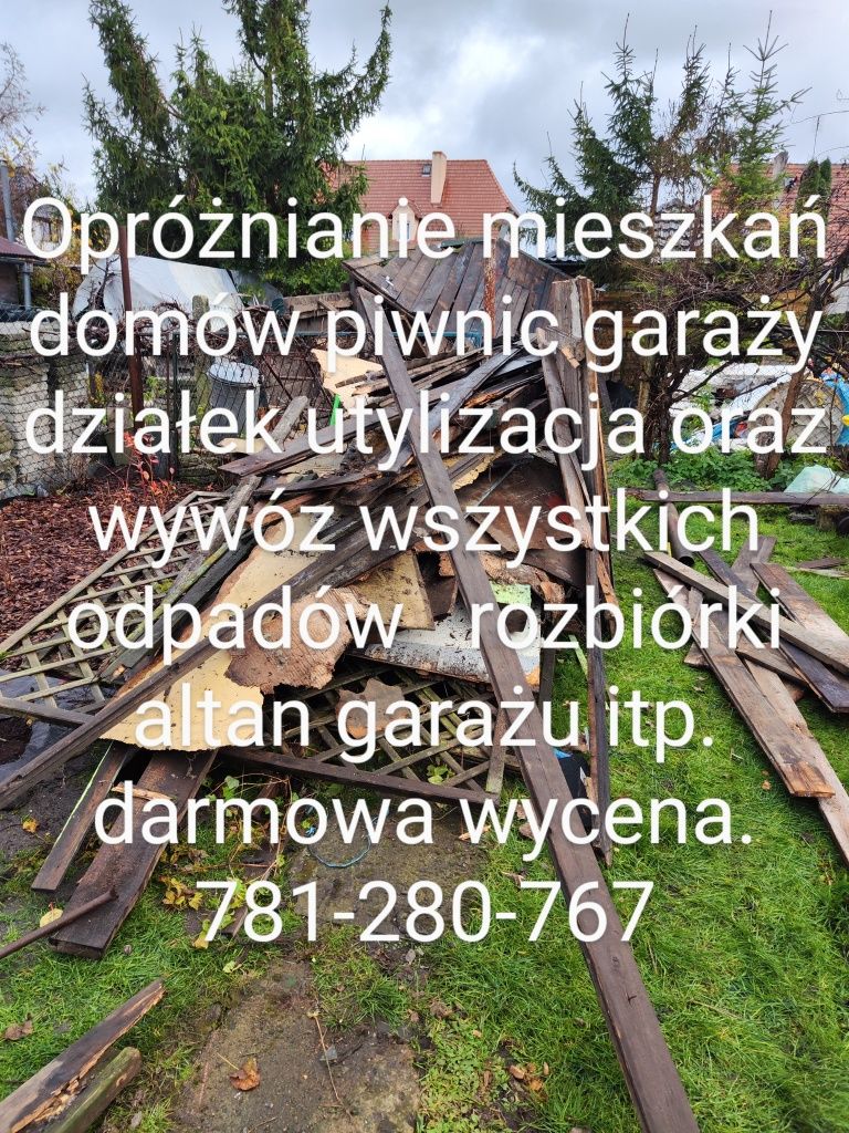 Opróżnianie pomieszczen utylizacjas wszelkiego rodzaju odpadów rozbiór
