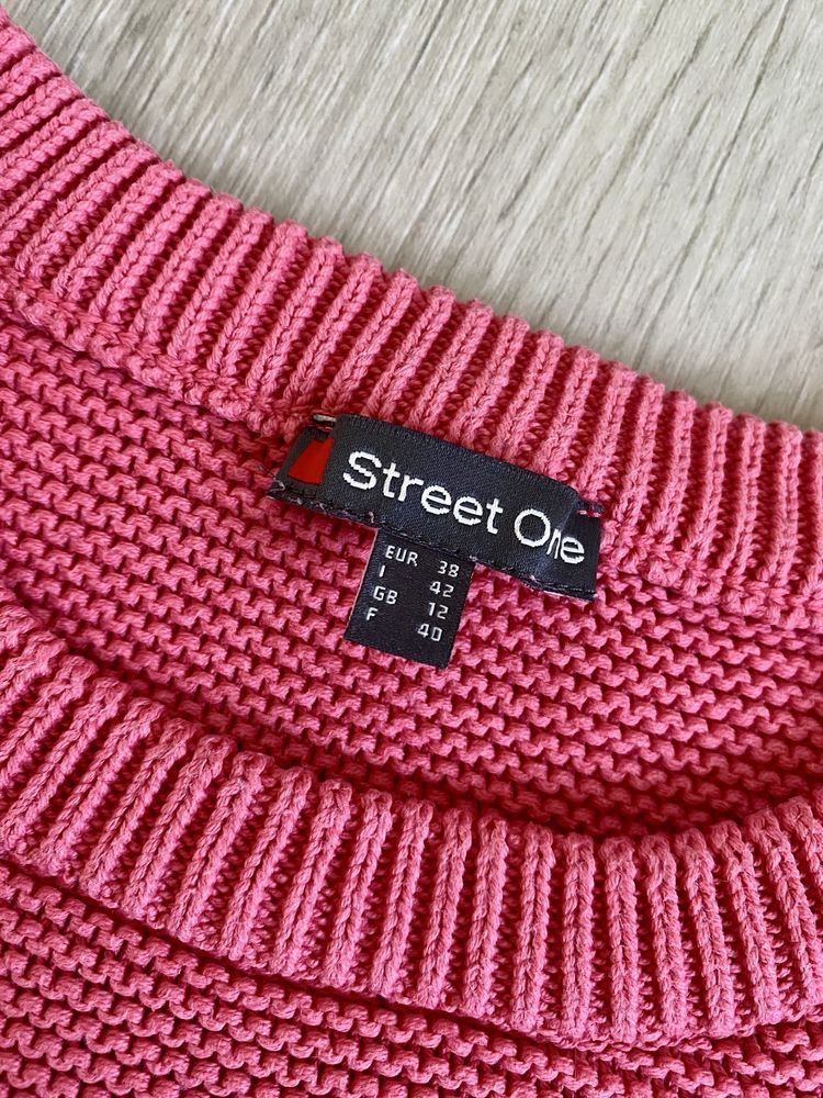 Sweter intensywny cukierkowy róż wiosenny M
