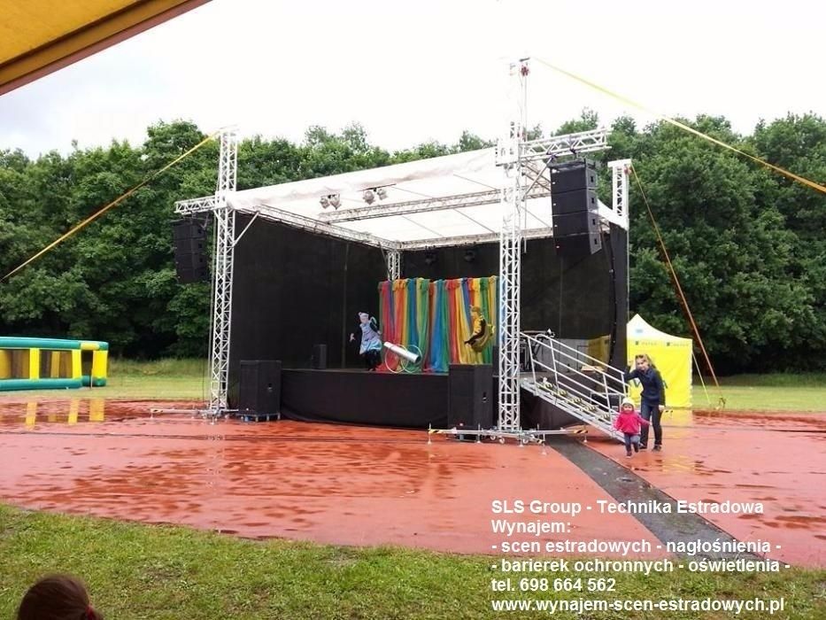 Wynajem scen, nagłośnienia, oświetlenia, barierek ochronnych