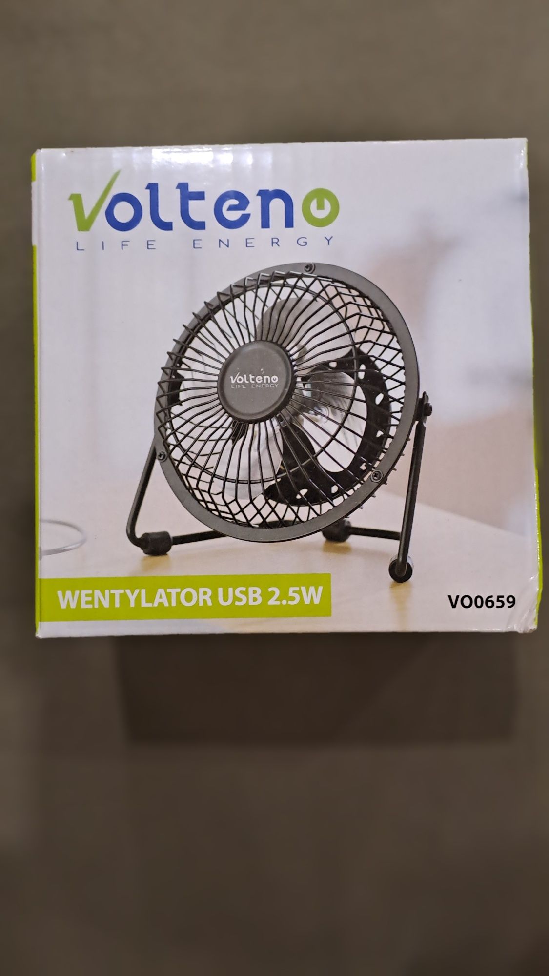 USB вентилятор VOLTENO VO0659 - 2.5 Вт, чорний
