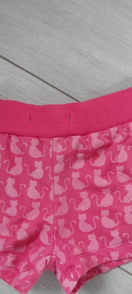 Spodenki krotkie w koty szorty różowe 134 H&S