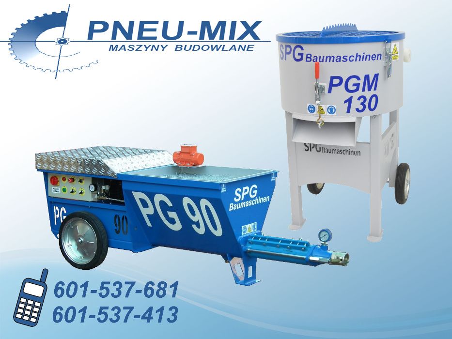 Pompa do betonu torkretnica PG90 + mieszarka PGM130