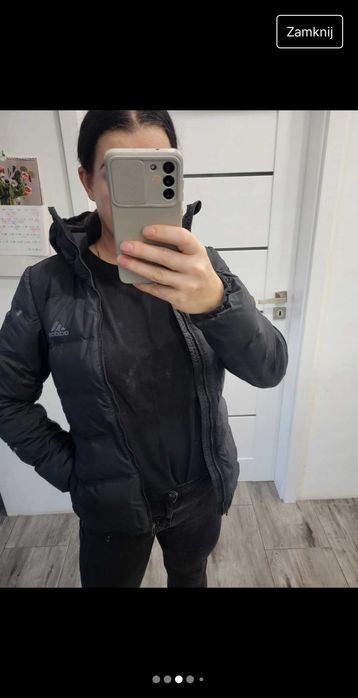 Adidas kurtka kaczy puch pikowana Slim rozm M