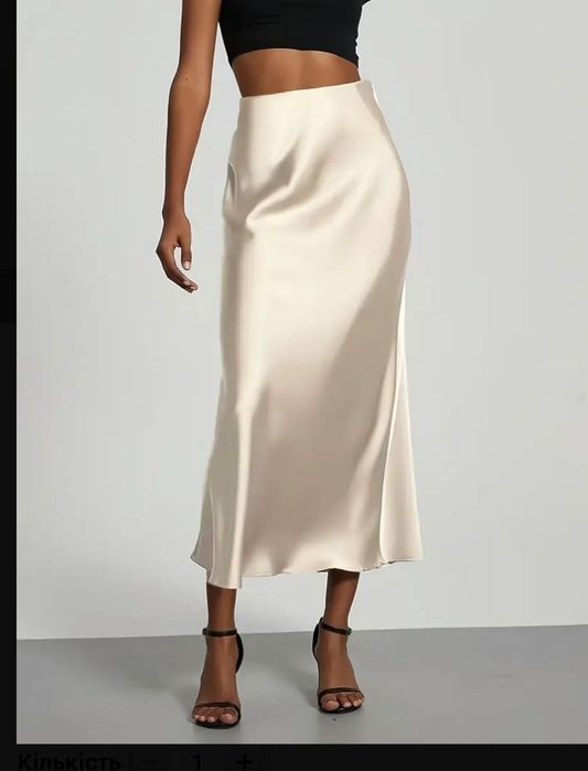 Вечірня атласна спідниця