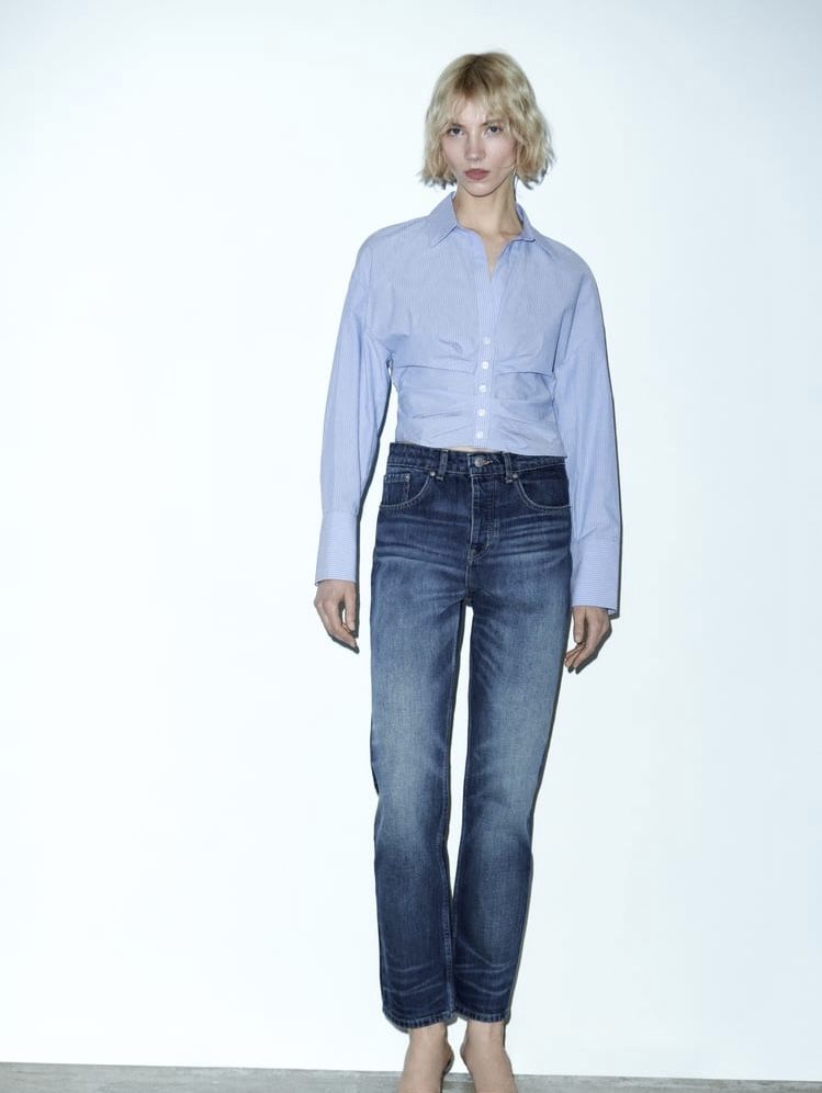 Рубашка Zara блакитного кольору