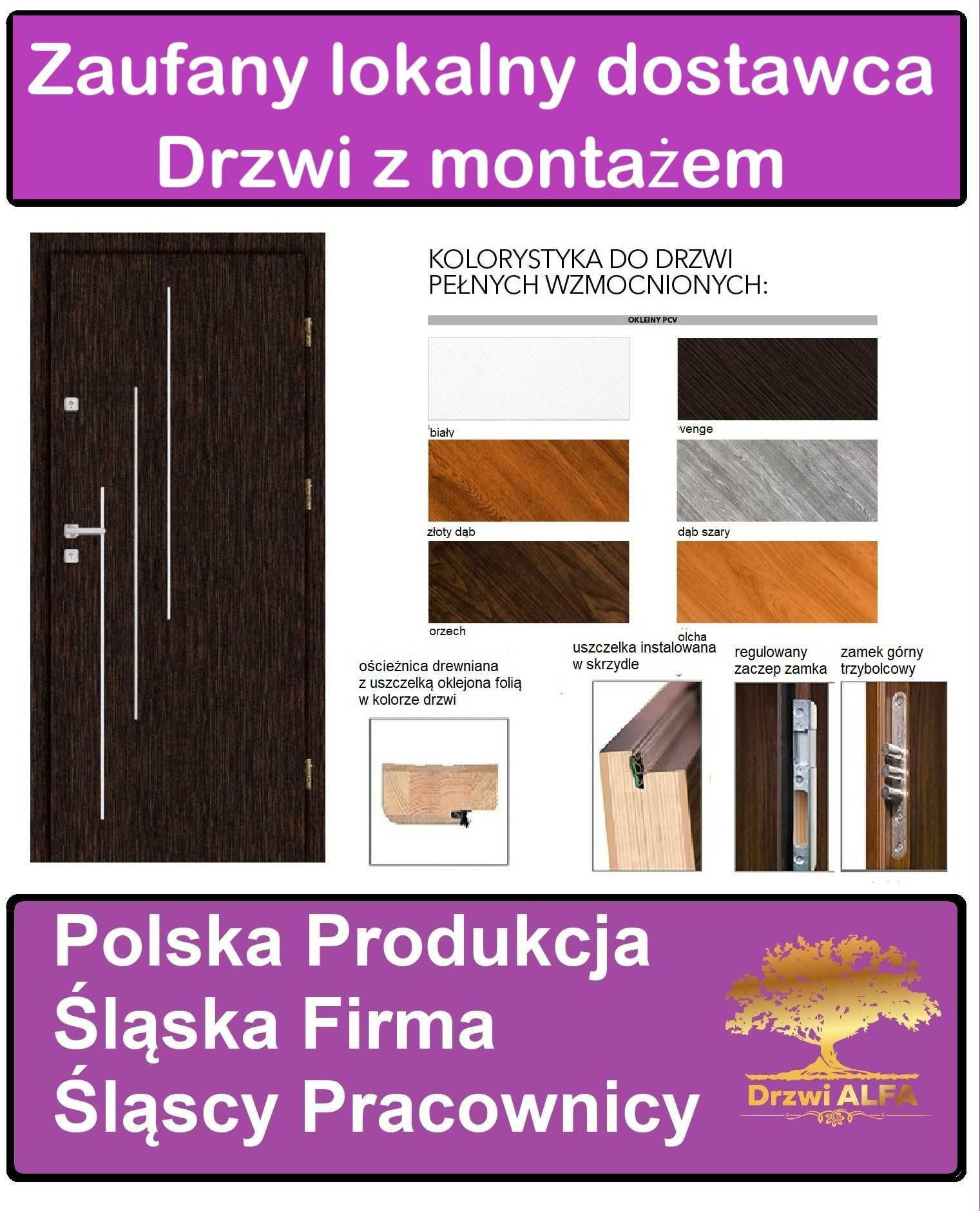 Drzwi z montażem wejściowe wewnętrzne