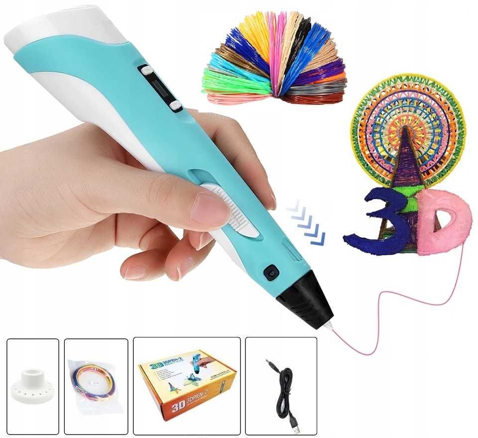 długopis 3d pen + filament 109 m + mata + szablony + książka z wzorami