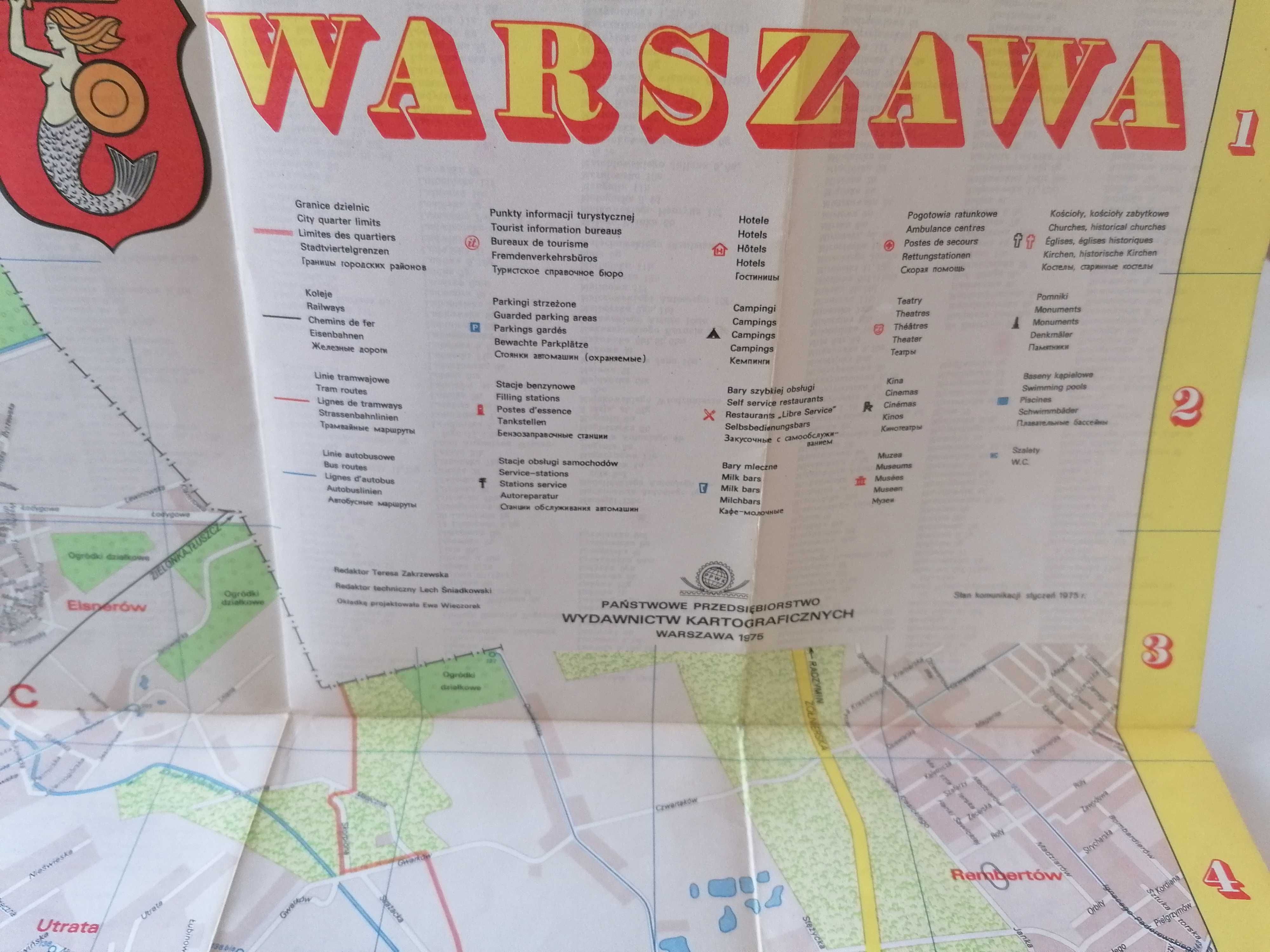 Plan Warszawy 1975 r mapa