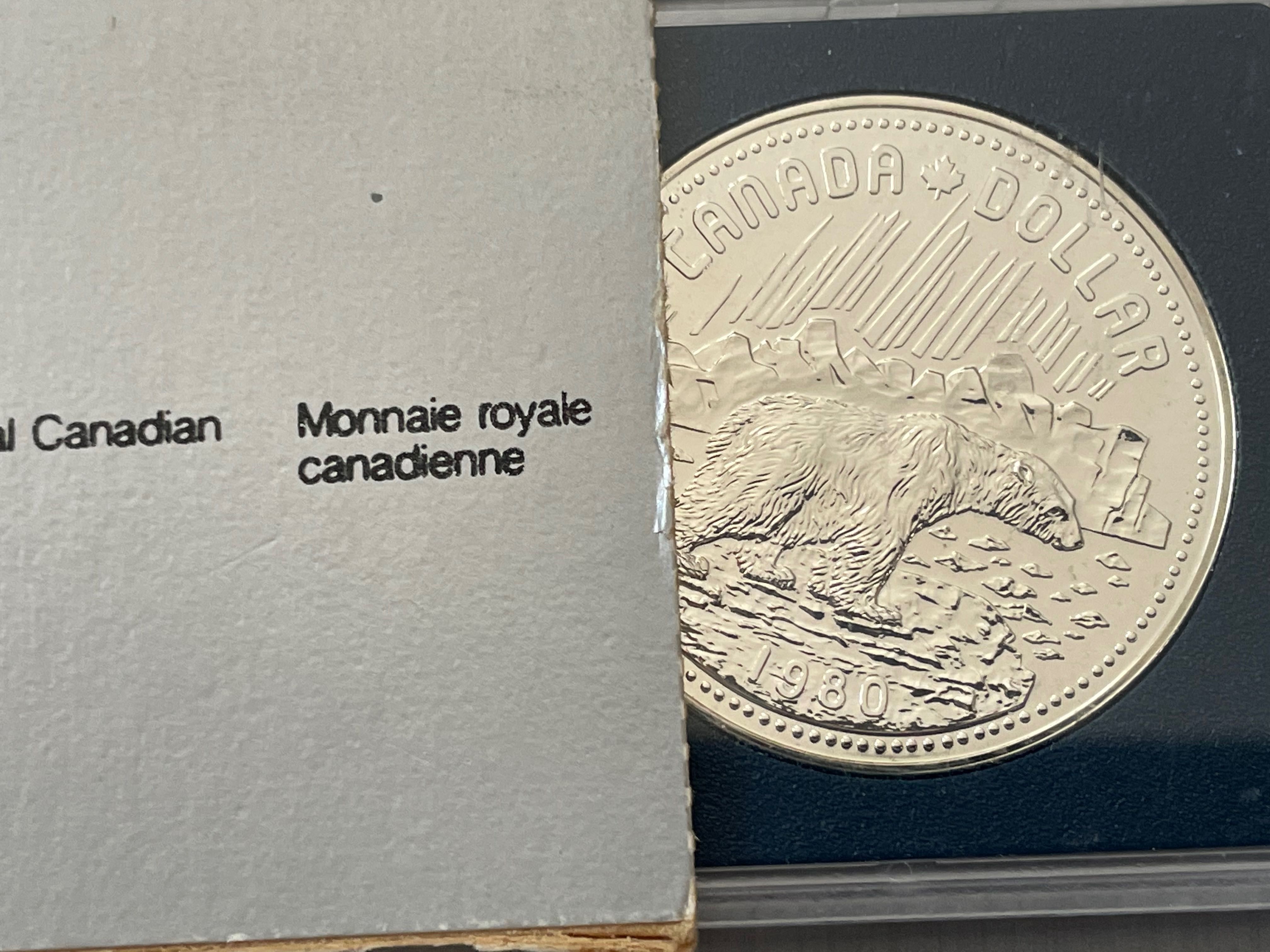 One Dollar Kanada 1980 Srebro