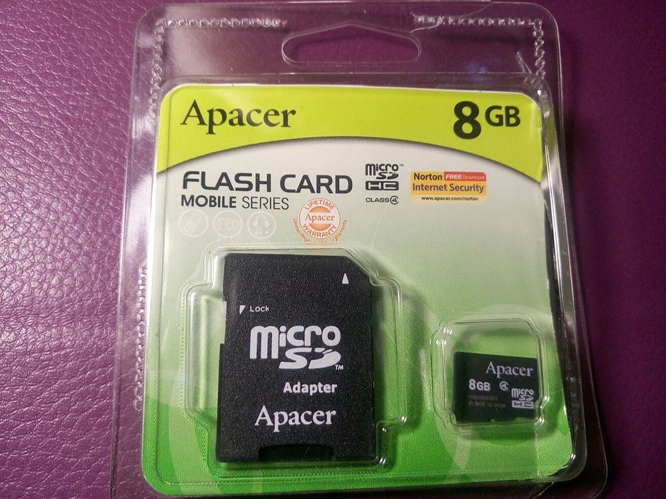 Микро CD флешка Apacer 8 GB с адаптером..