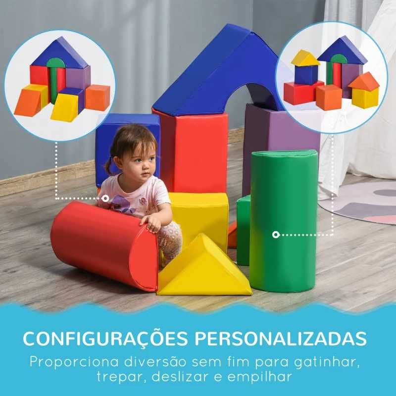 Conjunto de 11 Blocos de Espuma para Crianças 1-3 Anos - Multicor