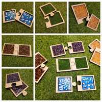 Puzzle sensoryczne drewniane Montessori  NOWE