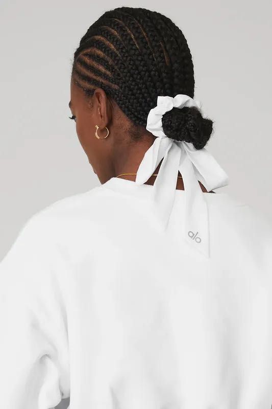 Резинка с бантиком для волосся alo yoga love knots tie scrunchie біла