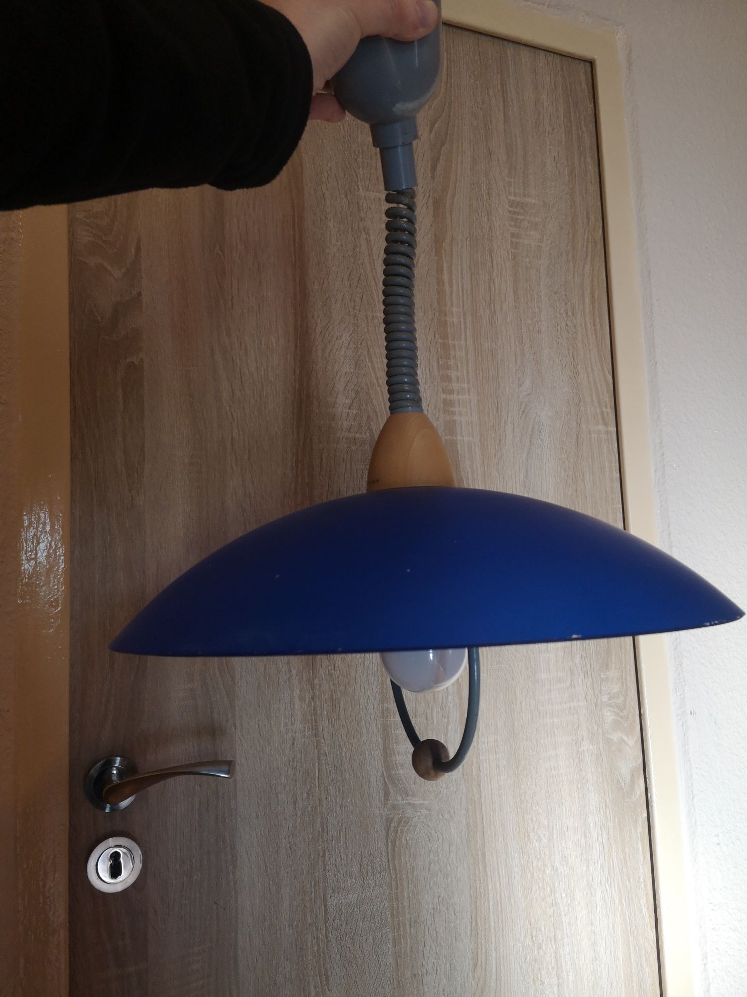 Lampa do pokoju salonu kuchni korytarza plafon szklana niebieska