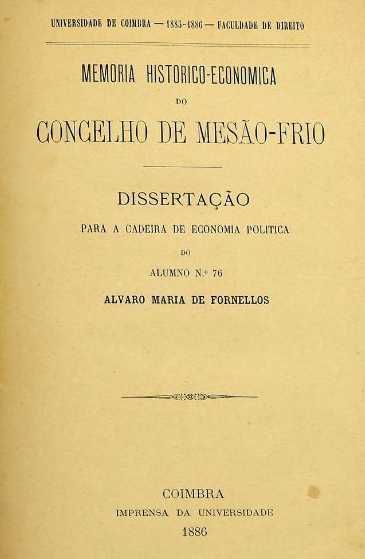 Memória Histórico - económica do Concelho de Mesão - Frio