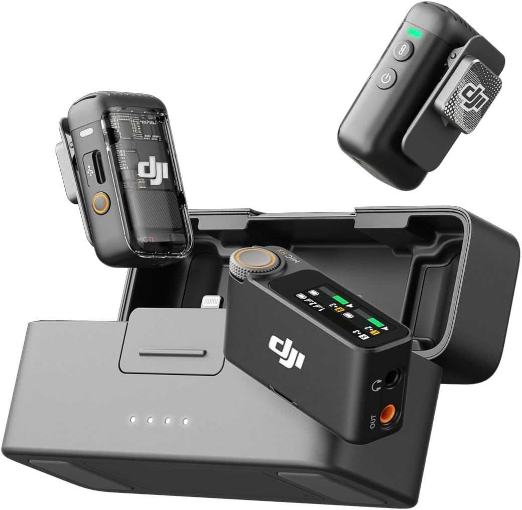 DJI Mic 2 (2 TX + 1 RX + Charging Case) - SELADO - 3 ANOS DE GARANTIA