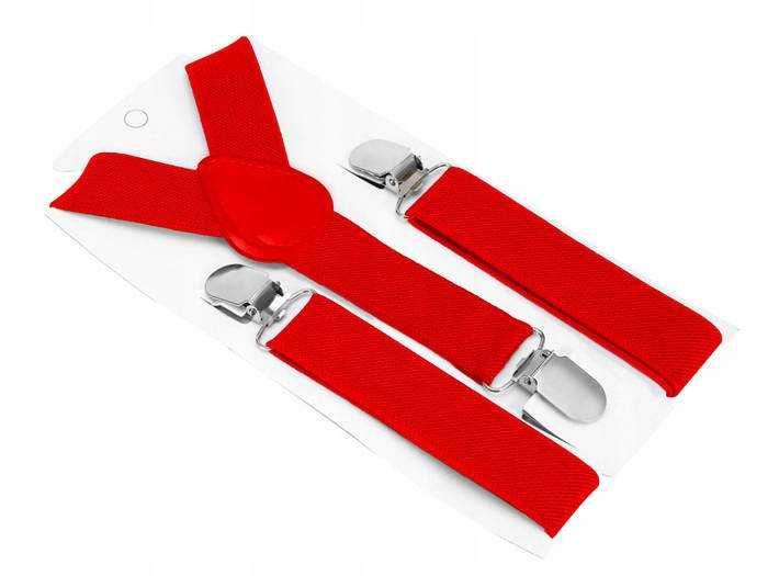 Dziecięce szelki do spodni 1-10 lat 2,5cm CZERWONE