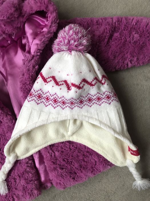 Шубка дитяча шубка на дівчинку рожева шапка Brugi на дівчинку