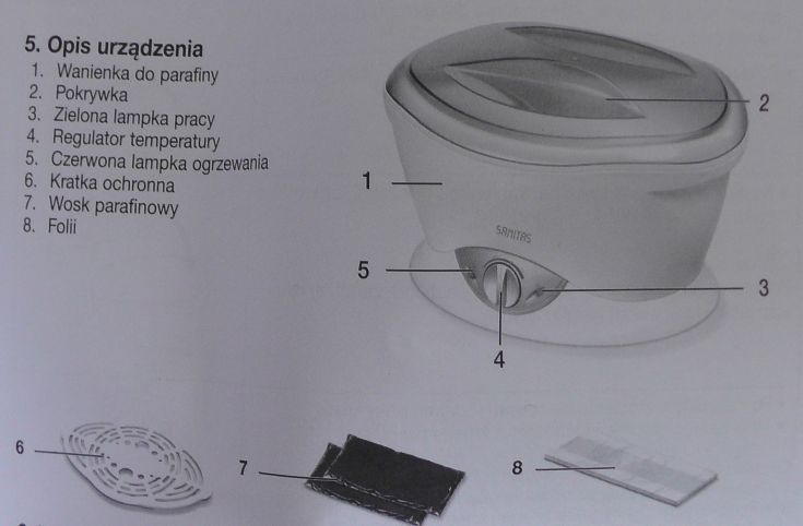 Parafiniarka Wanienka do Parafiny Sanitas SMP 65 + 900g parafiny