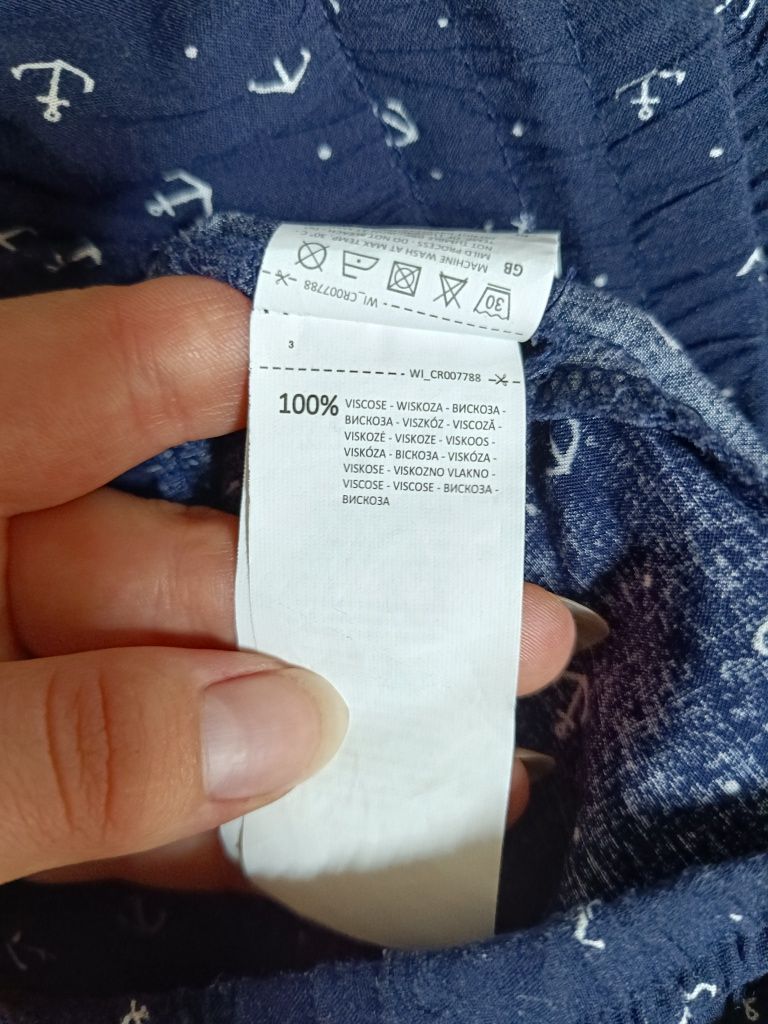 Spódnica z wiskozy wzór marynarski