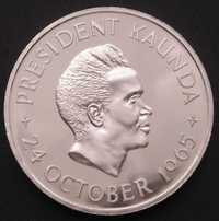 Zambia 5 shilling 1965 - prezydent Kaunda - lustrzany - stan 1/2