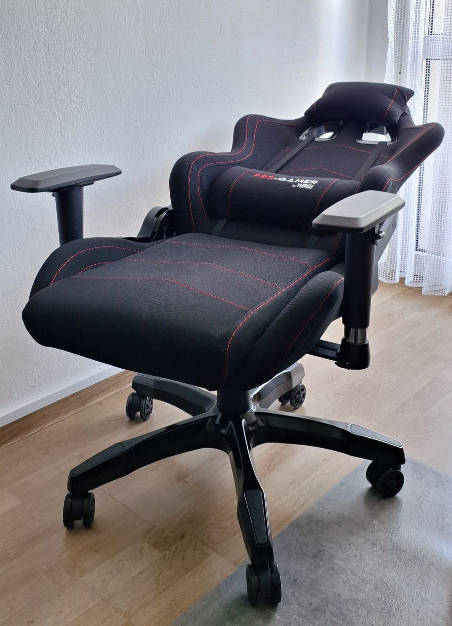 Fotel Pro Gamer by Yumisu Falcon materiałowy czarny
