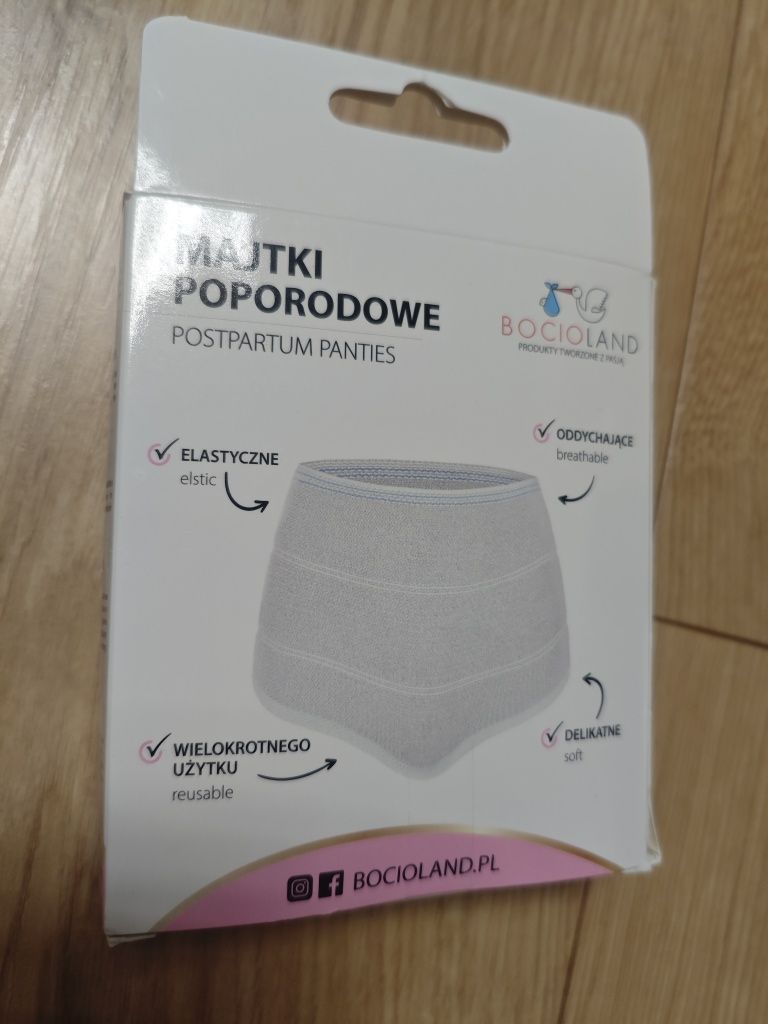 Zestaw majtki poporodowe wielorazowe Bocioland+ podkłady na noc Canpol