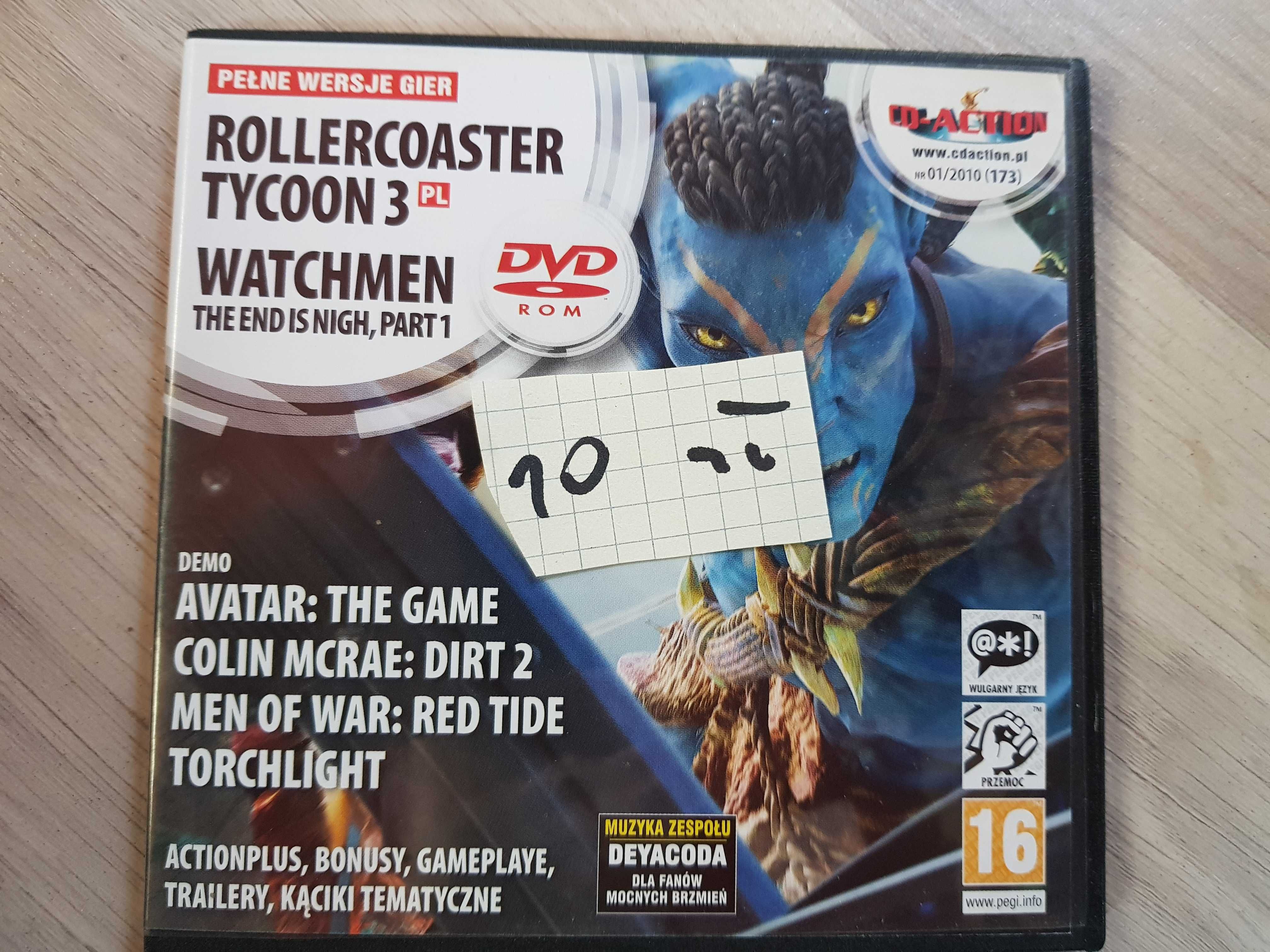gra PC płyta cd dvd rollercoaster tycoon 3, watchmen