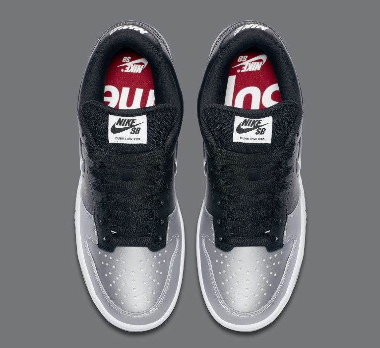 (r. Eur 44 ) Nike SB DUNK Supreme low czarne srebrne