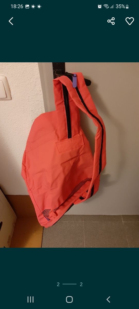 Mochila/Saco cor rosa com alça