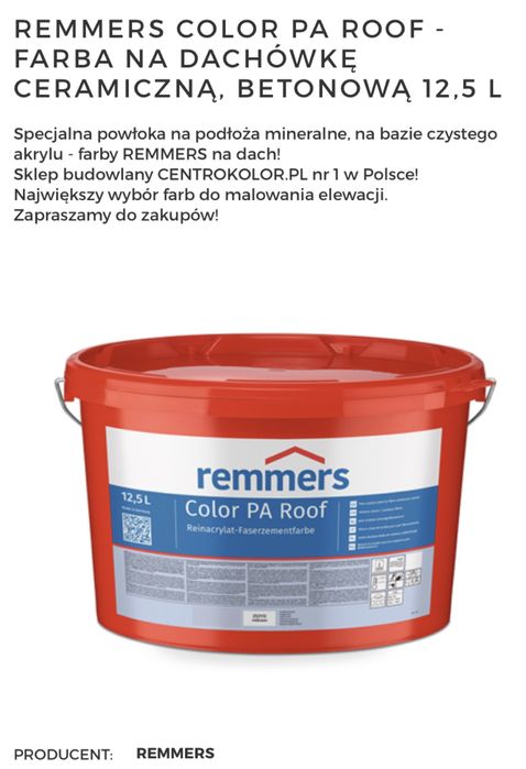 Farba 7 opakowań na dachówkę REMMERS 12,5 l